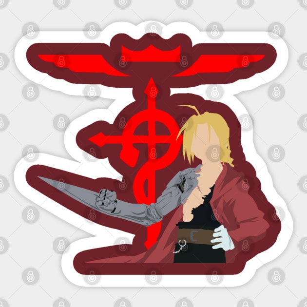 Minimalist Edward Elric Sticker by Sutilmente